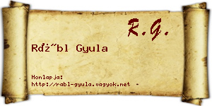 Rábl Gyula névjegykártya